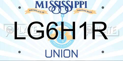 LG6H1R Mississippi License Plate