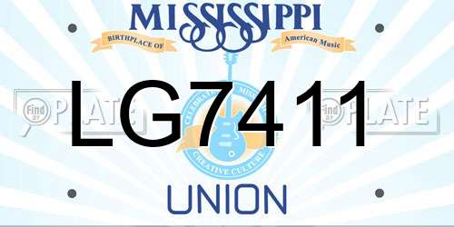 LG7411 Mississippi License Plate