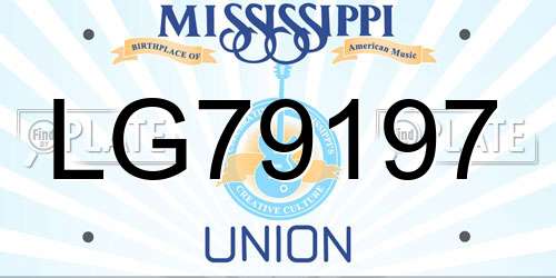 LG79197 Mississippi License Plate