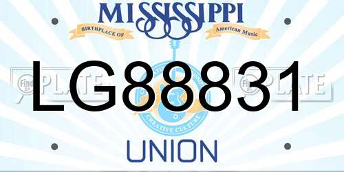 LG88831 Mississippi License Plate