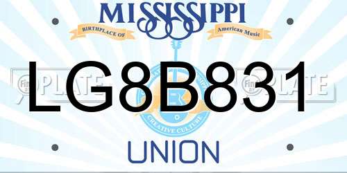 LG8B831 Mississippi License Plate