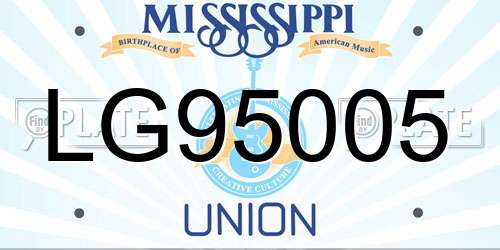 LG95005 Mississippi License Plate