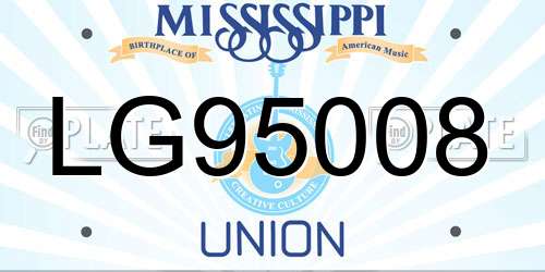 LG95008 Mississippi License Plate