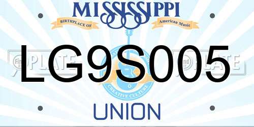LG9S005 Mississippi License Plate