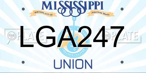 LGA247 Mississippi License Plate