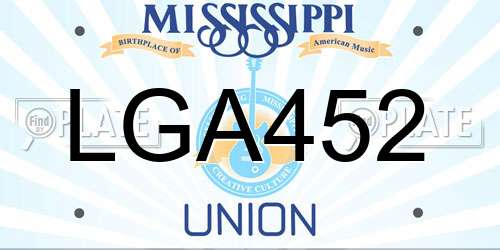 LGA452 Mississippi License Plate