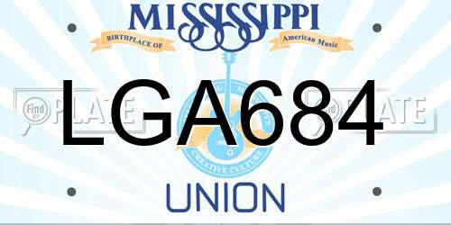 LGA684 Mississippi License Plate