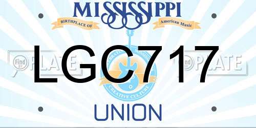 LGC717 Mississippi License Plate