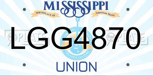 LGG4870 Mississippi License Plate