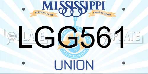 LGG561 Mississippi License Plate