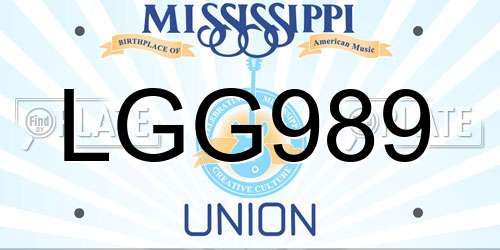 LGG989 Mississippi License Plate