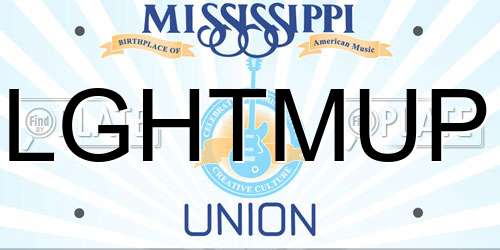 LGHTMUP Mississippi License Plate