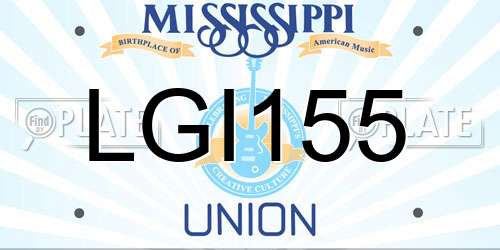 LGI155 Mississippi License Plate