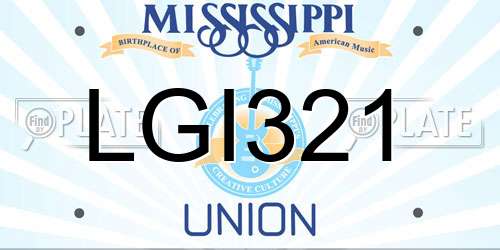 LGI321 Mississippi License Plate
