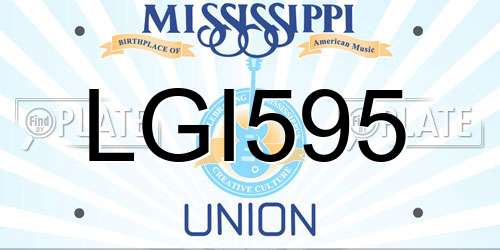 LGI595 Mississippi License Plate