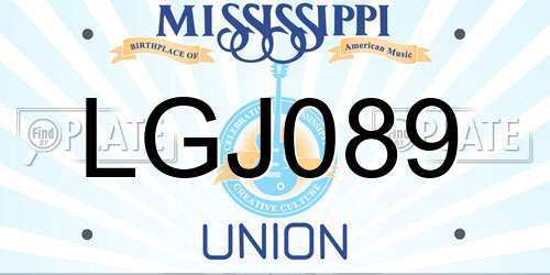 LGJ089 Mississippi License Plate