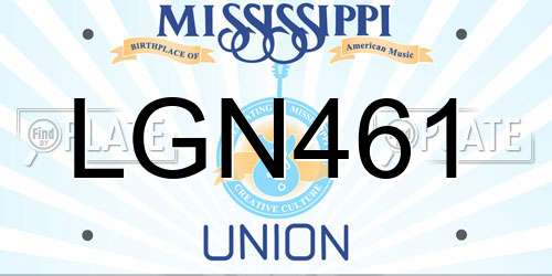 LGN461 Mississippi License Plate