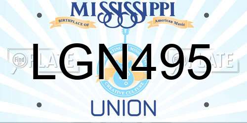 LGN495 Mississippi License Plate