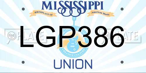 LGP386 Mississippi License Plate