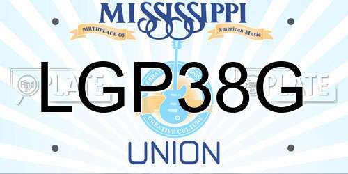 LGP38G Mississippi License Plate