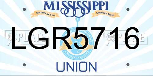 LGR5716 Mississippi License Plate