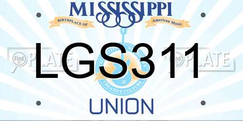 LGS311 Mississippi License Plate