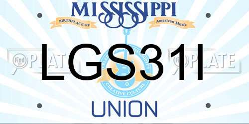LGS31I Mississippi License Plate