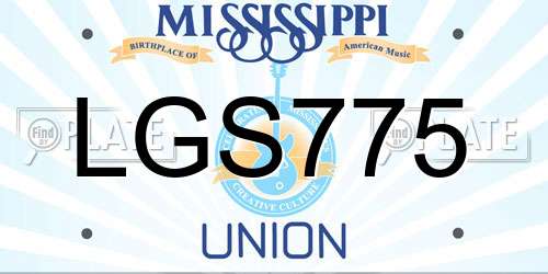 LGS775 Mississippi License Plate