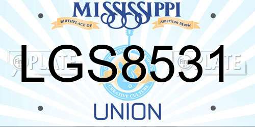 LGS8531 Mississippi License Plate