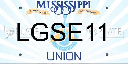 LGSE11 Mississippi License Plate
