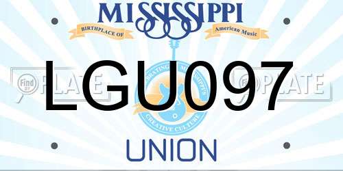LGU097 Mississippi License Plate