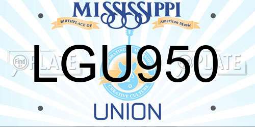 LGU950 Mississippi License Plate