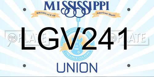 LGV241 Mississippi License Plate