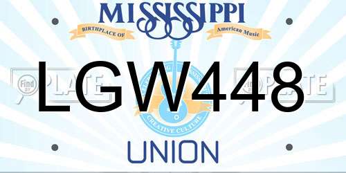 LGW448 Mississippi License Plate
