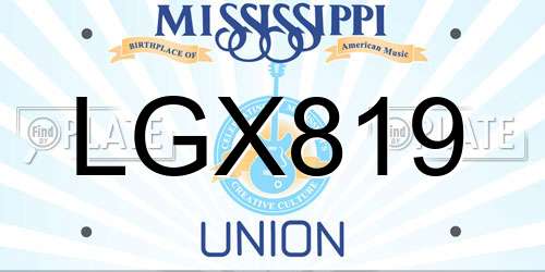 LGX819 Mississippi License Plate