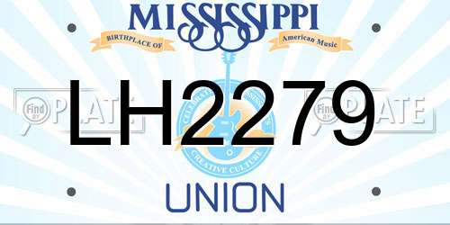 LH2279 Mississippi License Plate