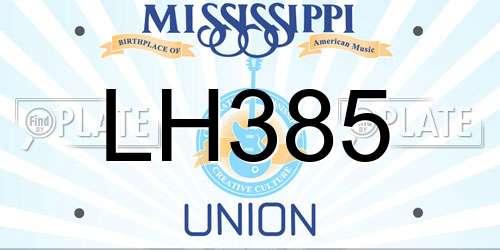 LH385 Mississippi License Plate