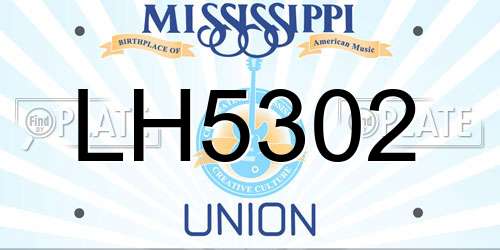 LH5302 Mississippi License Plate