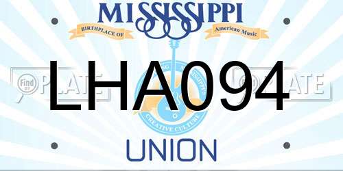 LHA094 Mississippi License Plate