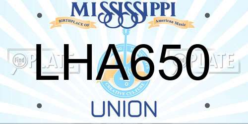 LHA650 Mississippi License Plate