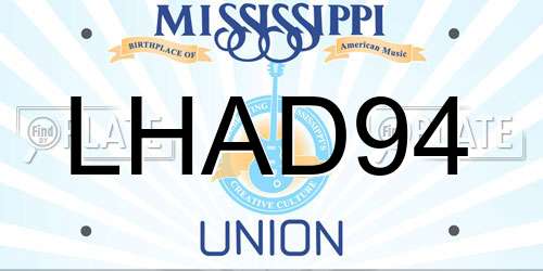 LHAD94 Mississippi License Plate