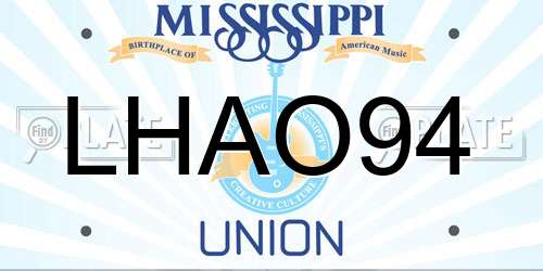 LHAO94 Mississippi License Plate