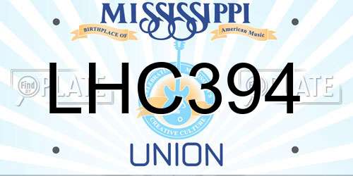 LHC394 Mississippi License Plate