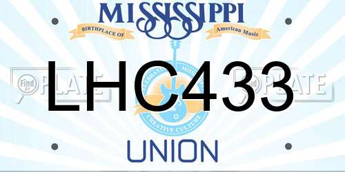 LHC433 Mississippi License Plate