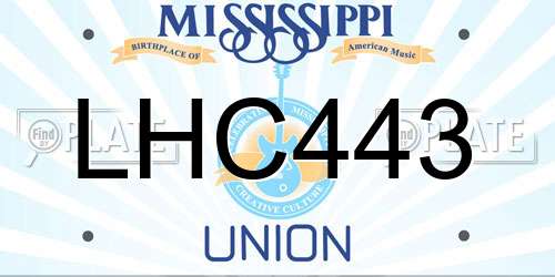 LHC443 Mississippi License Plate