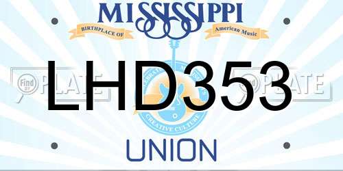 LHD353 Mississippi License Plate