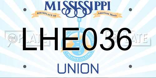 LHE036 Mississippi License Plate