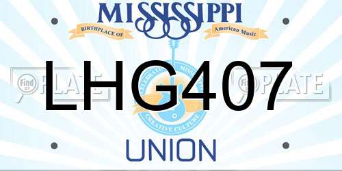 LHG407 Mississippi License Plate