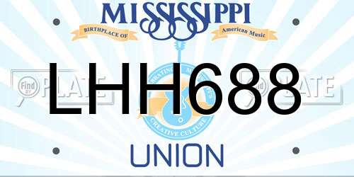 LHH688 Mississippi License Plate