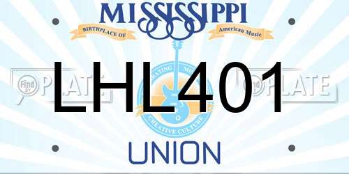 LHL401 Mississippi License Plate